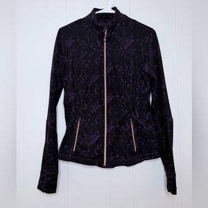 Lululemon Forme jacket II Black and Purple Textured Zip-up